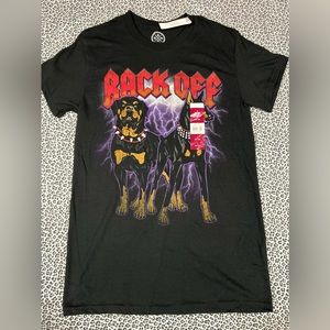 black “back off” dog t-shirt